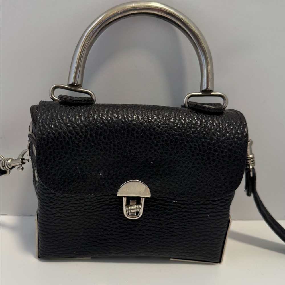 Mini Black Leather Crossbody Purse